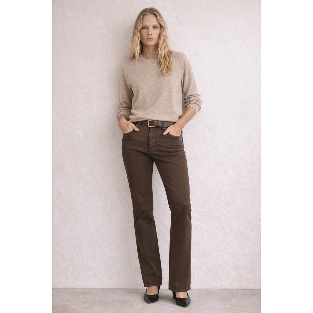 Madewell Mid Rise Kick Out Crop Jeans in Driftwood Brown: Raw-Hem Edition 25 NEW